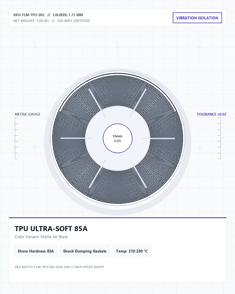Ultra-Soft TPU-85A Vibration Damping Filament 1.75mm