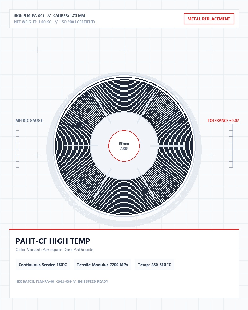 PAHT-CF High-Temp Carbon Nylon Aerospace Filament 1.75mm