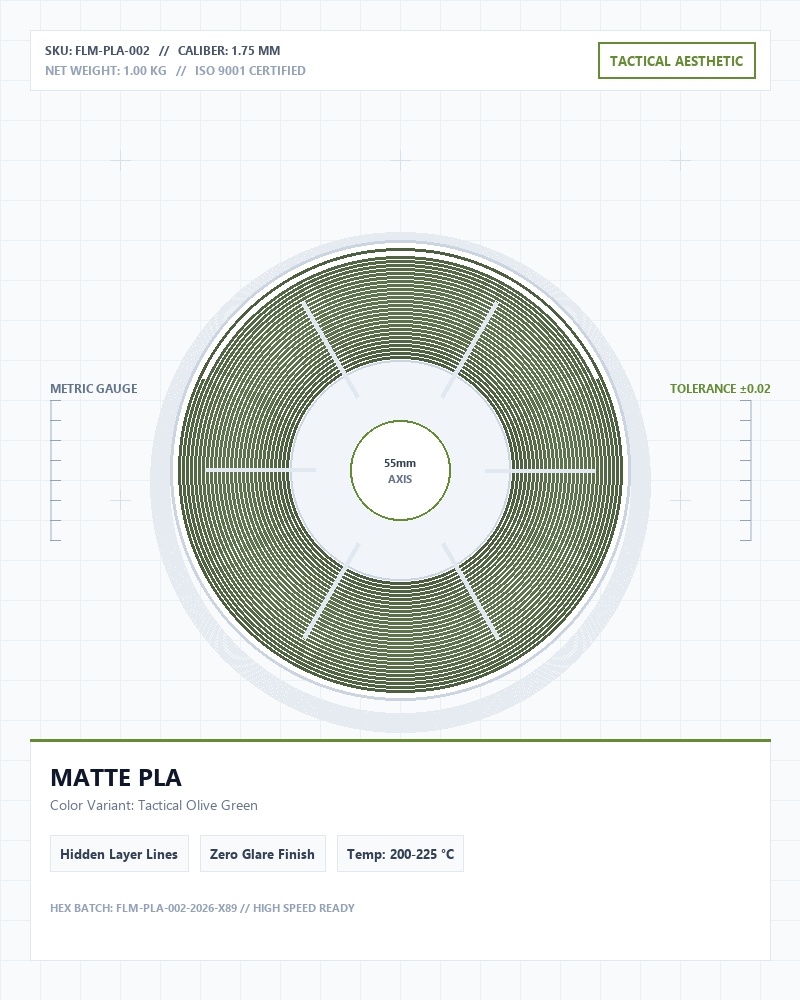 Matte Military Olive PLA Filament 1.75mm